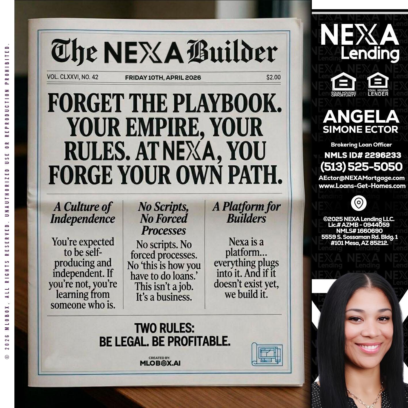 THE NEXA BUILDER - Angela Simone Ector -Brokering Loan Officer