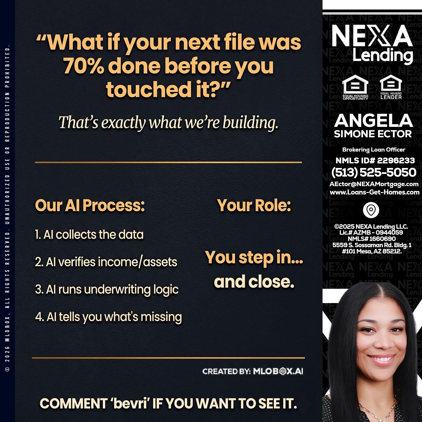 WHAT IF YOUR - Angela Simone Ector -Brokering Loan Officer