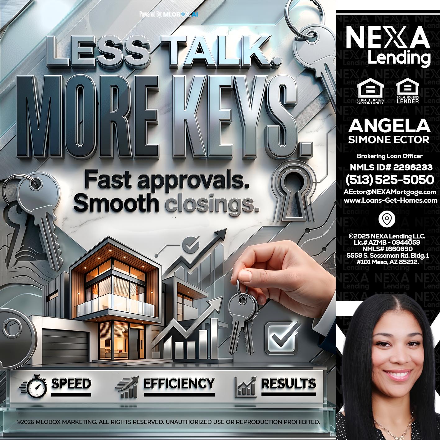 LESS TALK, MORE KEYS! - Angela Simone Ector -Brokering Loan Officer