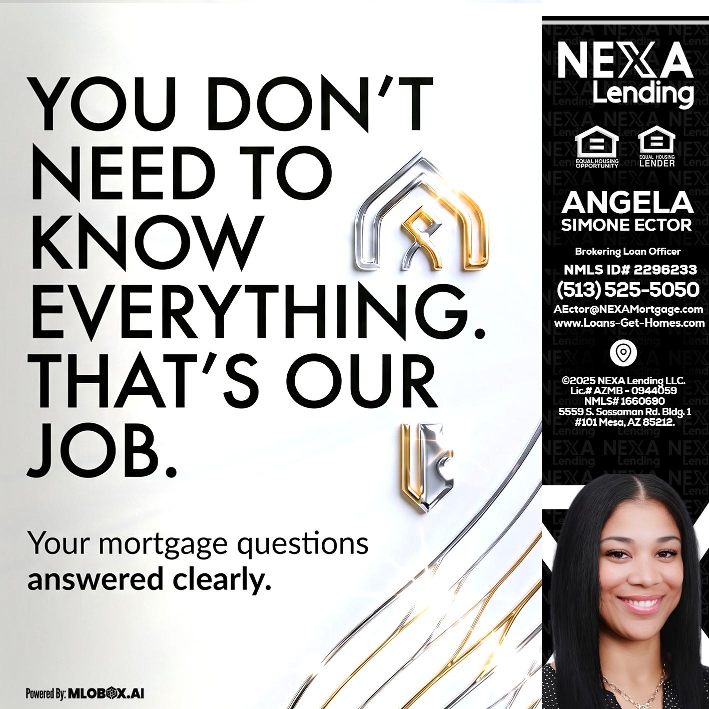 THAT IS OUR JOB - Angela Simone Ector -Brokering Loan Officer