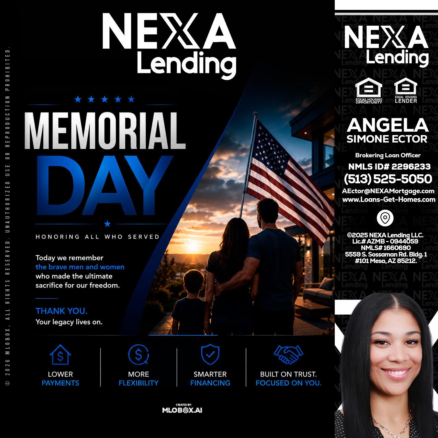 MEMORIAL DAY - Angela Simone Ector -Brokering Loan Officer