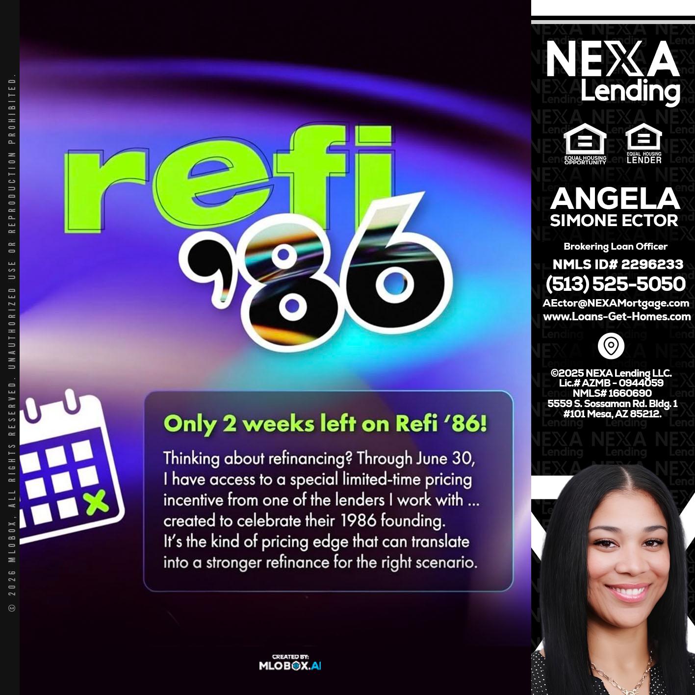 REFI 86 - Angela Simone Ector -Brokering Loan Officer