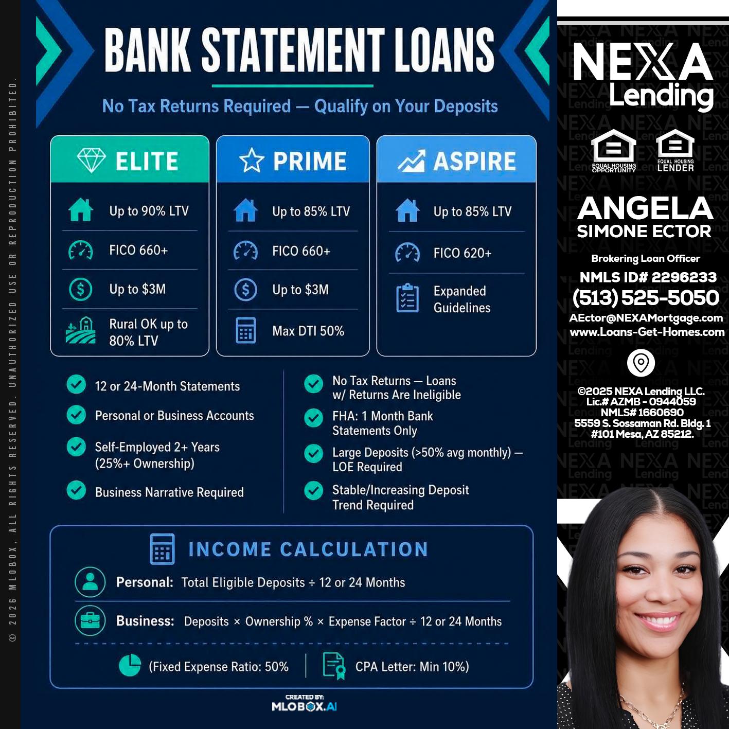 BANK STATEMENT - Angela Simone Ector -Brokering Loan Officer