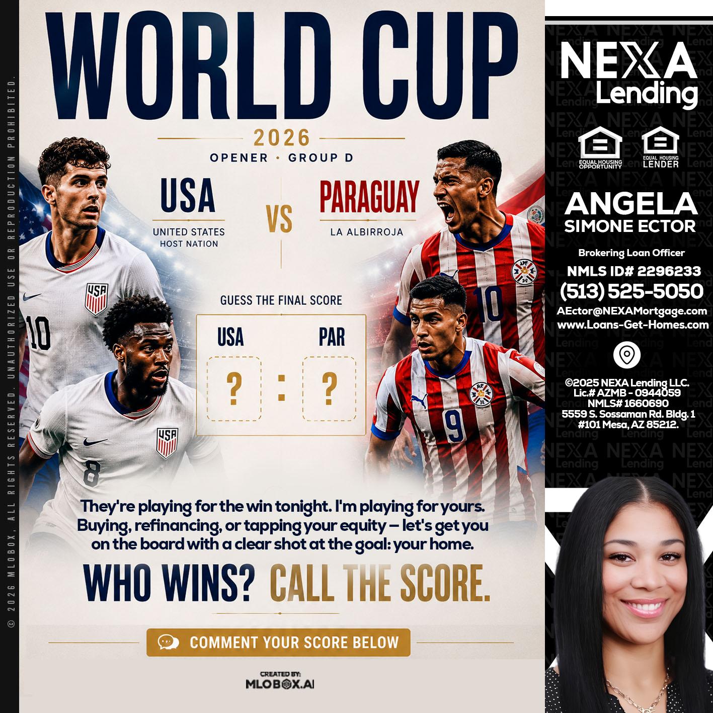 WORLD CUP 2026 - Angela Simone Ector -Brokering Loan Officer