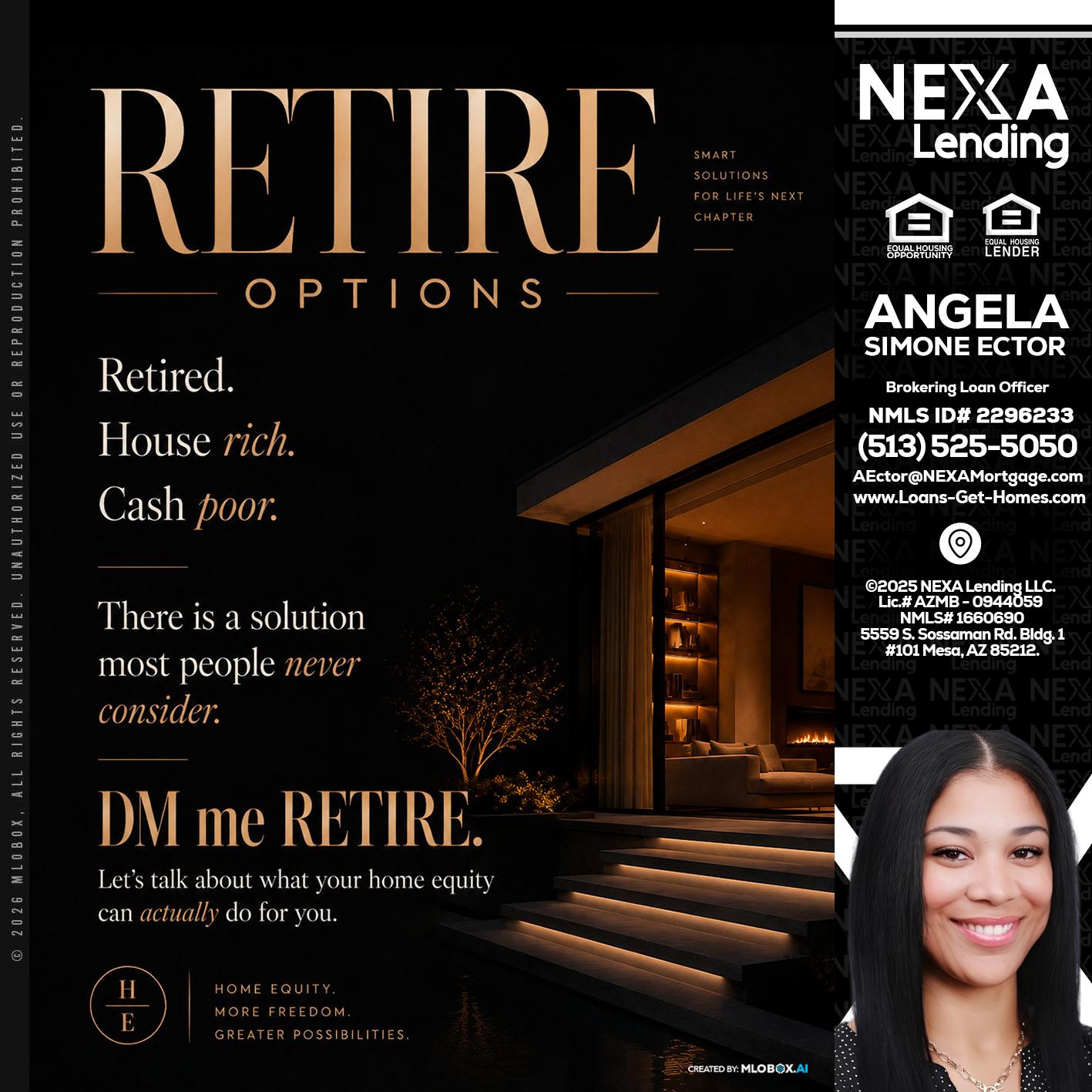 RETIRE LOANS - Angela Simone Ector -Brokering Loan Officer